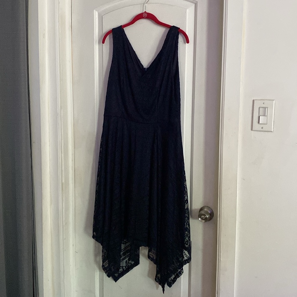 Stylish Navy Blue Lace Dress